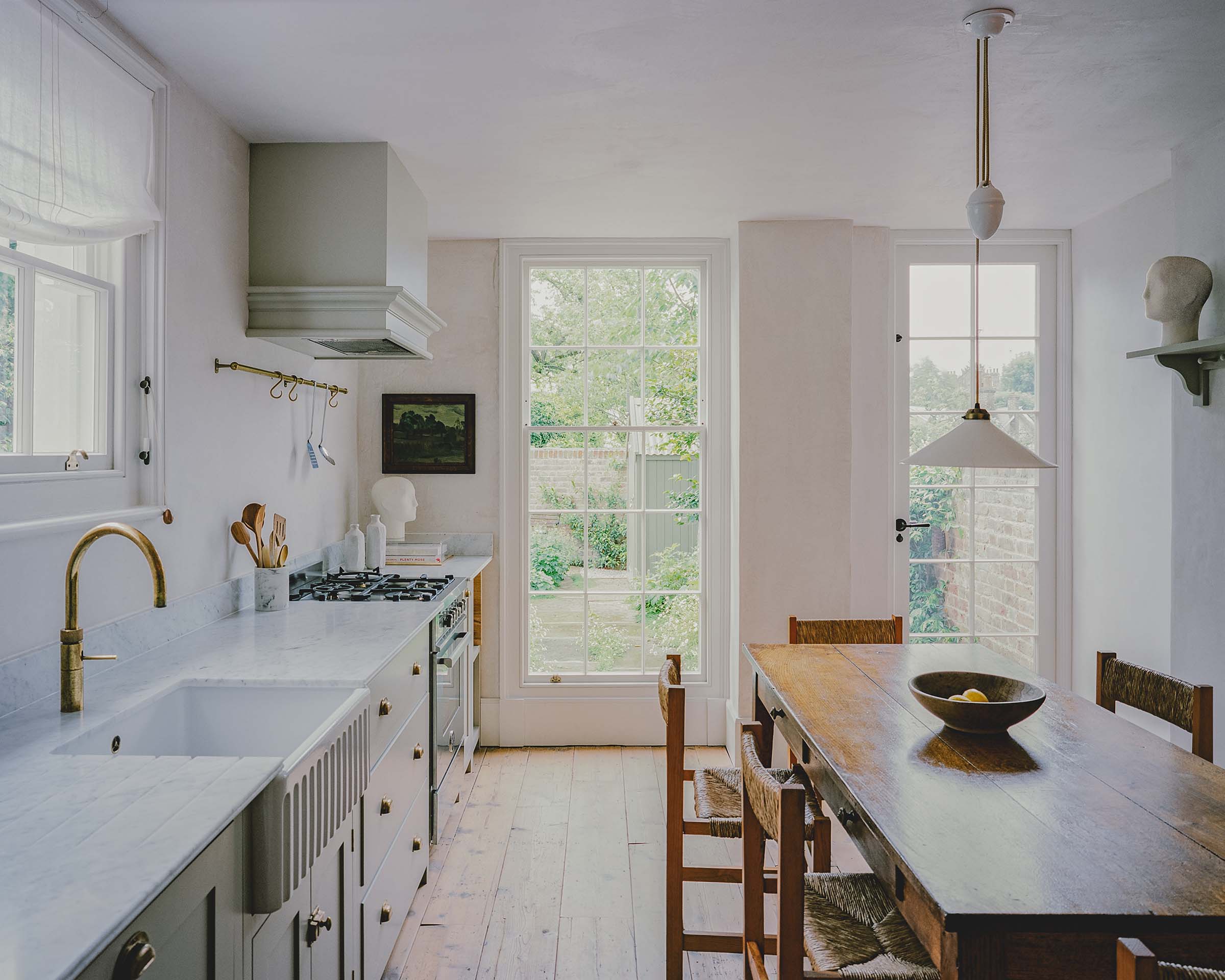 Architect designed Georgian house in Hampstead with a traditional kitchen extension